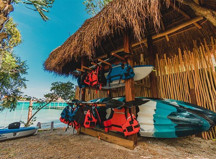 Hotel Carolina Bacalar Bagian luar foto