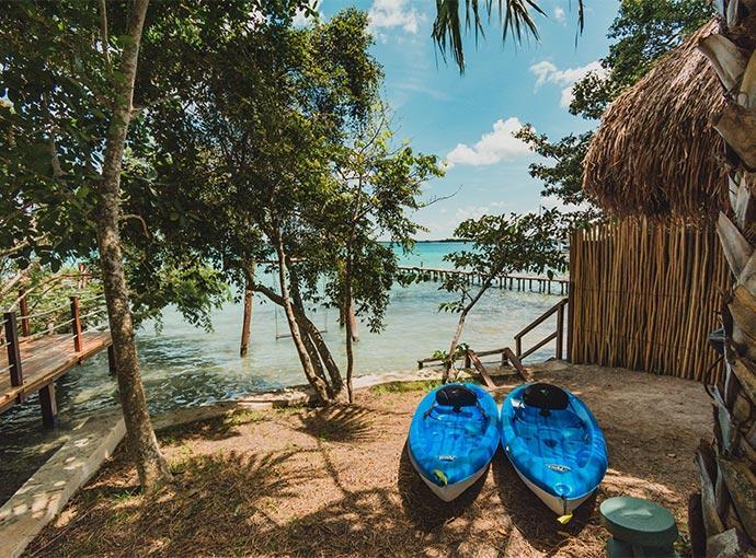 Hotel Carolina Bacalar Bagian luar foto